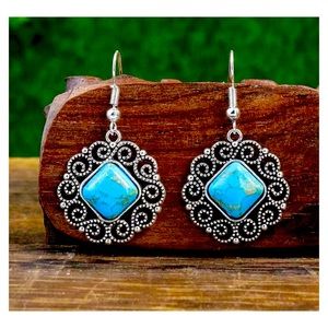 DARK BLUE TURQUOISE EARRINGS